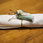 Tischdekoration auf der Hochzeit