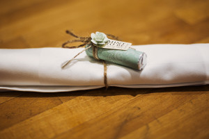 Tischdekoration auf der Hochzeit